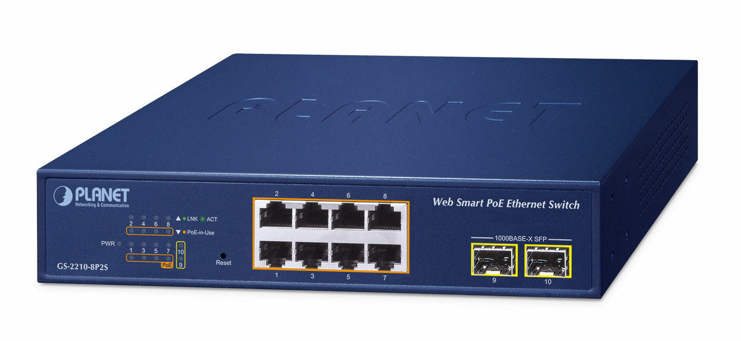 Planet 8-Port 10/100/1000T 802.3at Switch PoE