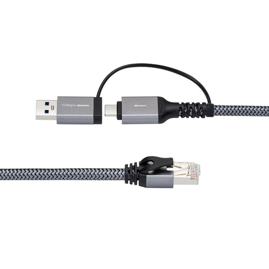 Microconnect CAT6 RJ45 FTP to USB A-C adapter cable, 2 meter network adapter