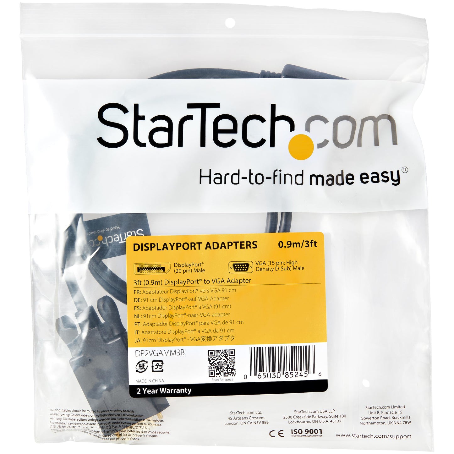 StarTech.com 3ft (91cm) DisplayPort to VGA Cable - Active DisplayPort to VGA Adapter