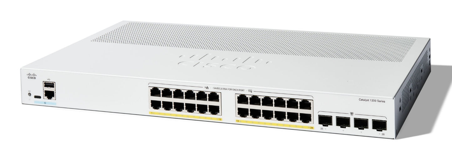 Cisco Catalyst 1200-24P-4G Smart Switch PoE