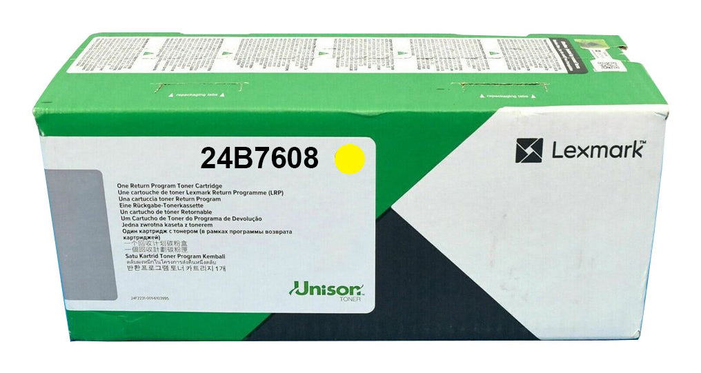 Lexmark 24B7608 Yellow Toner Cartridge (12K pages, Lexmark XC 8355)