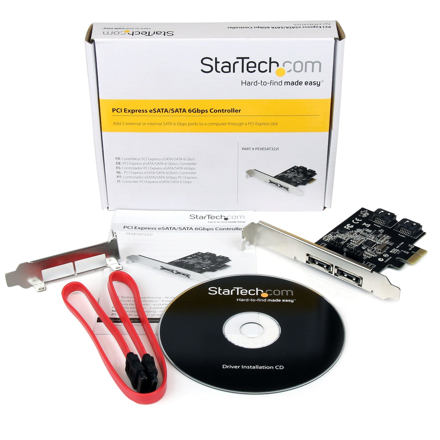 StarTech.com 2 Port PCI Express SATA 6 Gbps eSATA Controller Card - Dual Port PCIe Hub