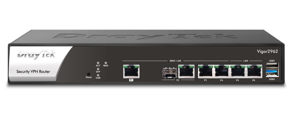 Draytek Vigor 2962 wired router 2.5 Gigabit Ethernet Black, White Networking