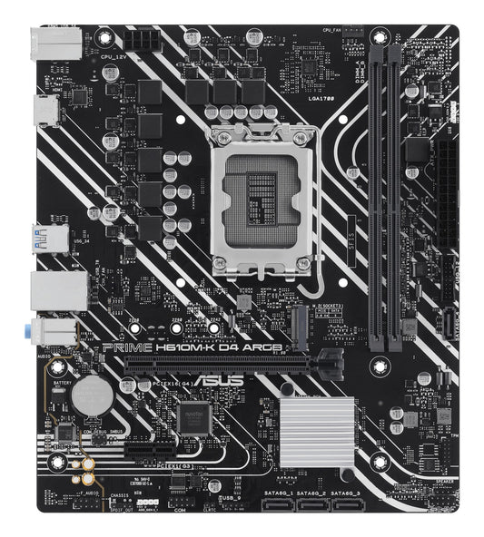 ASUS PRIME H610M-K D4 ARGB Intel H610 LGA 1700 micro ATX Motherboard