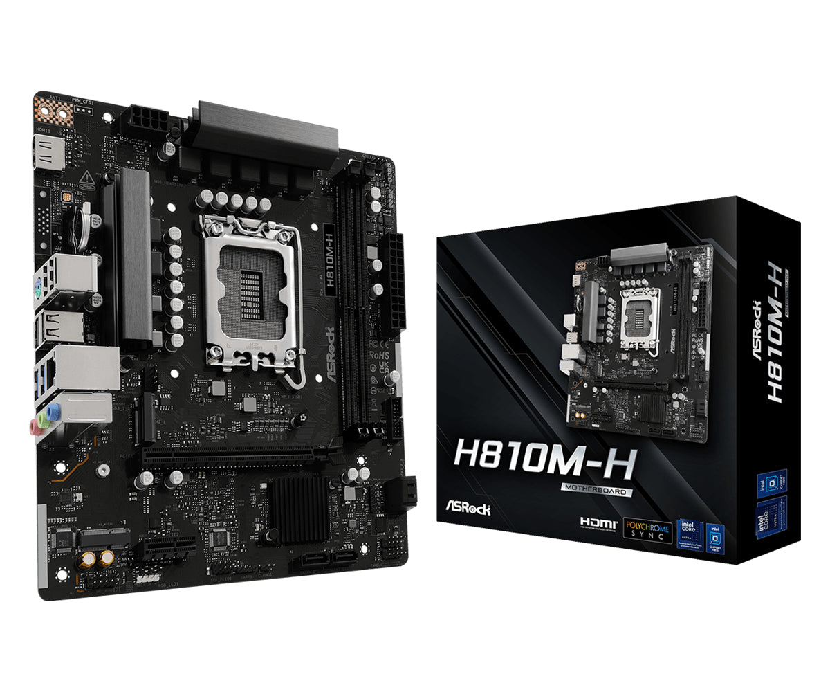 Asrock H810M-H Intel H810 LGA 1851 (Socket V1) micro ATX Motherboard