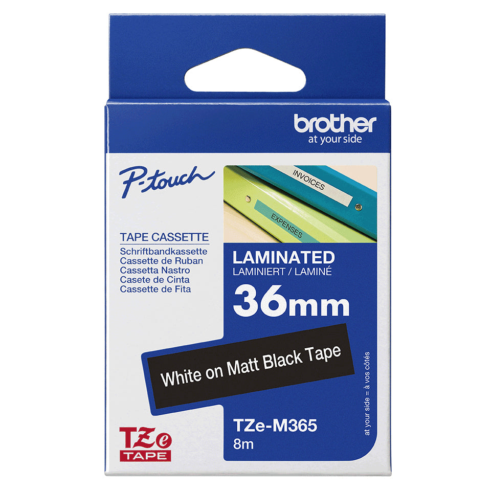Brother TZE-M365 DirectLabel white on black matt 36mm x 8m for Brother P-Touch TZ Labels