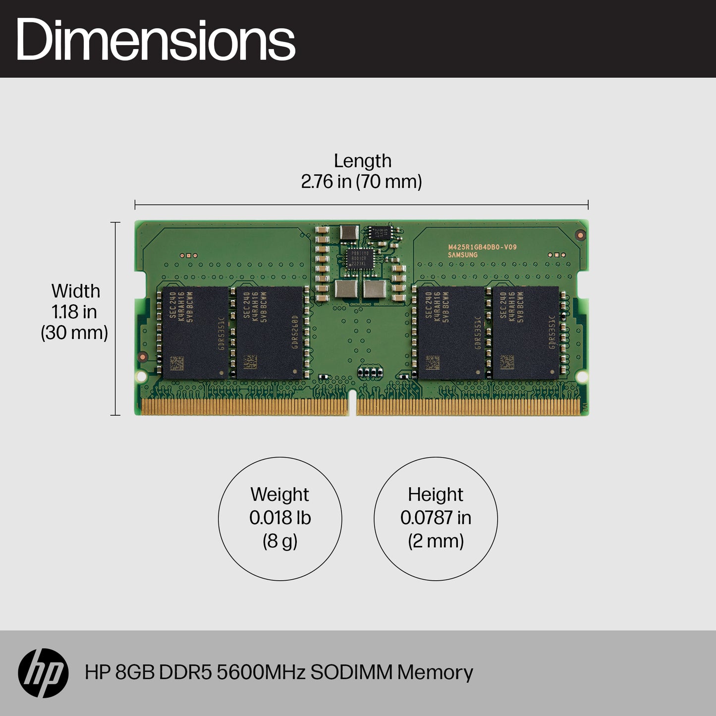 HP 8GB DDR5 5600MT/s SO-DIMM Laptop RAM