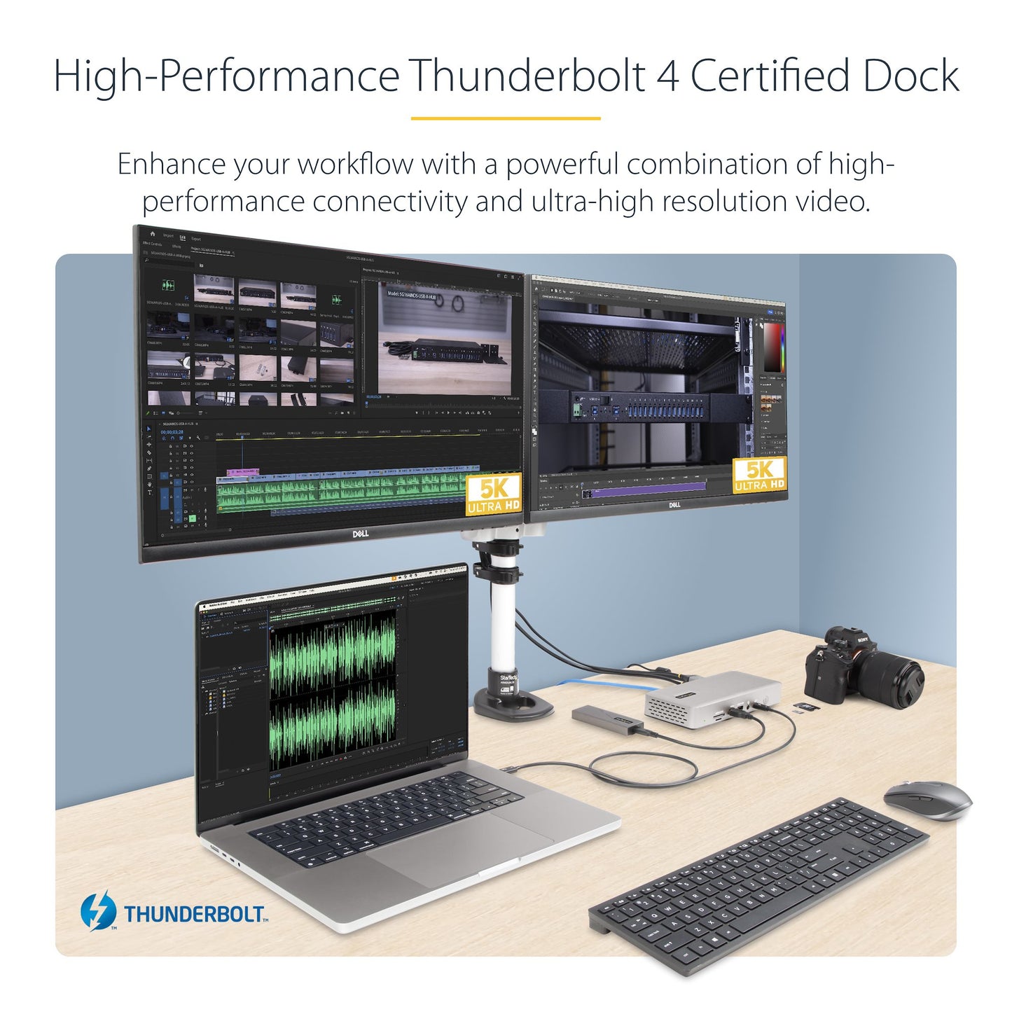 StarTech.com Universal USB4 & Thunderbolt 4 Docking Station 100W