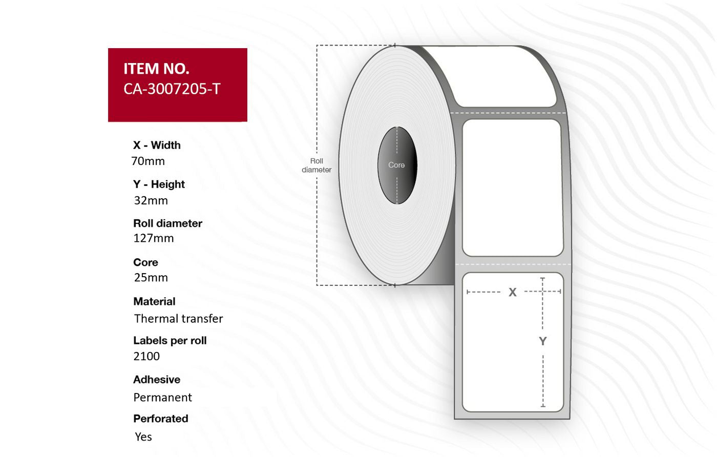 CAPTURE CA-3007205-T printer label White Labels