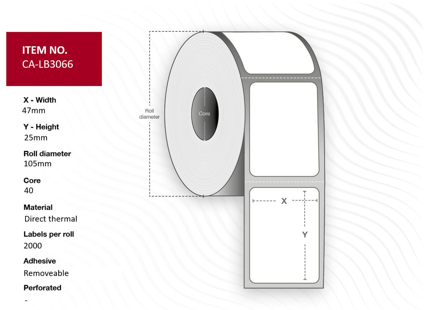 CAPTURE CA-LB3066 printer label White Labels