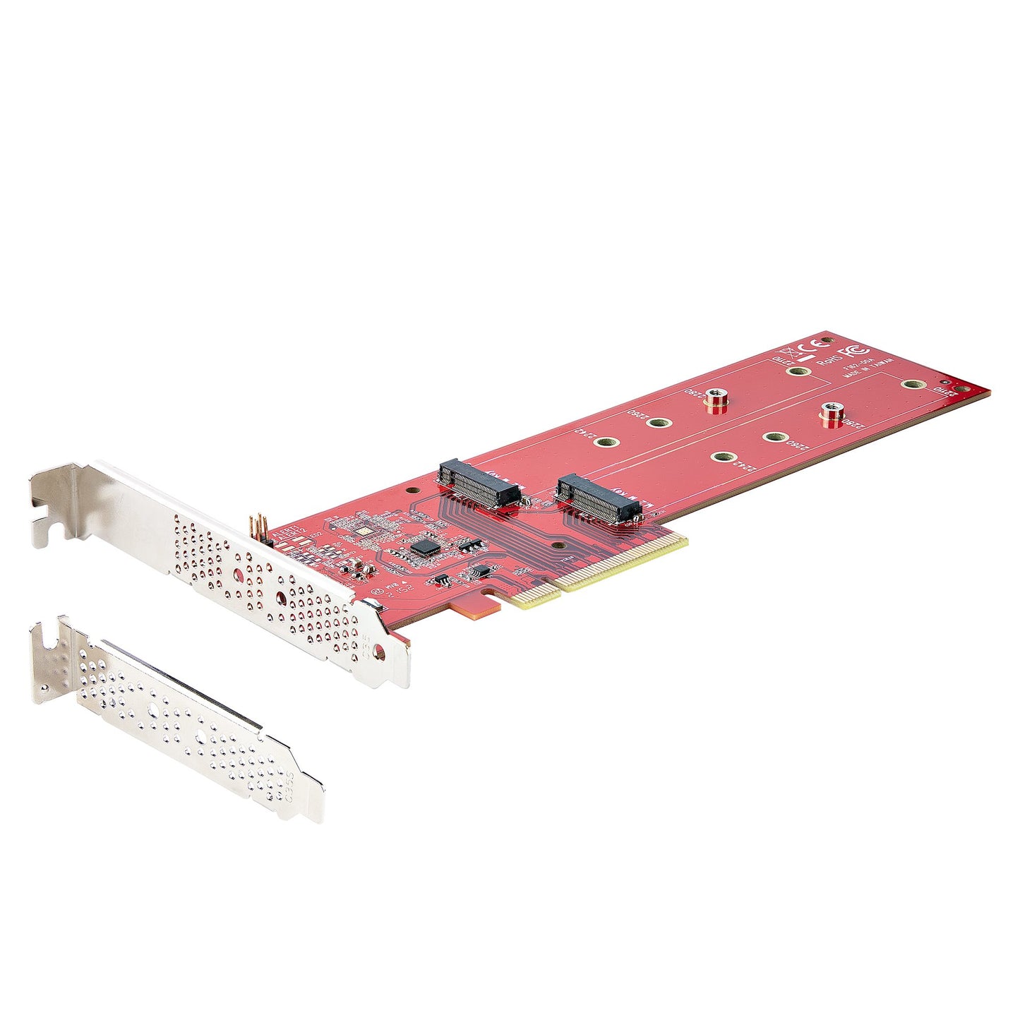 StarTech.com Dual M.2 PCIe SSD Adapter Card, PCIe x8 / x16 to Dual NVMe or AHCI M.2 Hub