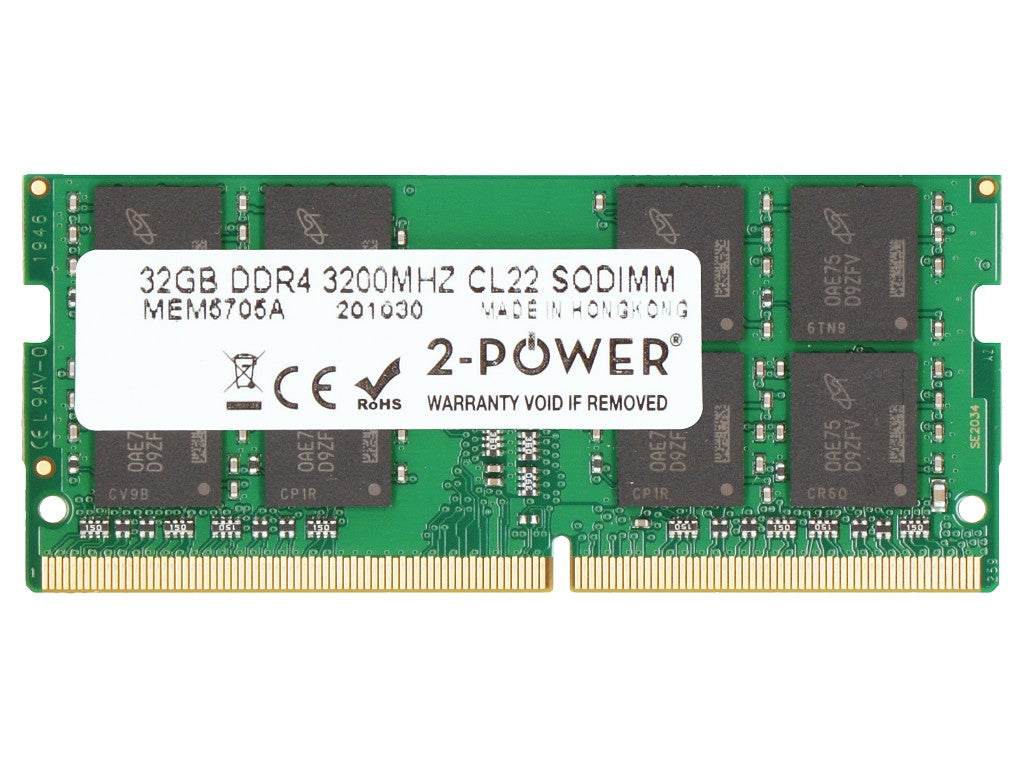 2-Power 32GB (1x32GB) DDR4 3200MT/s SO-DIMM Laptop RAM
