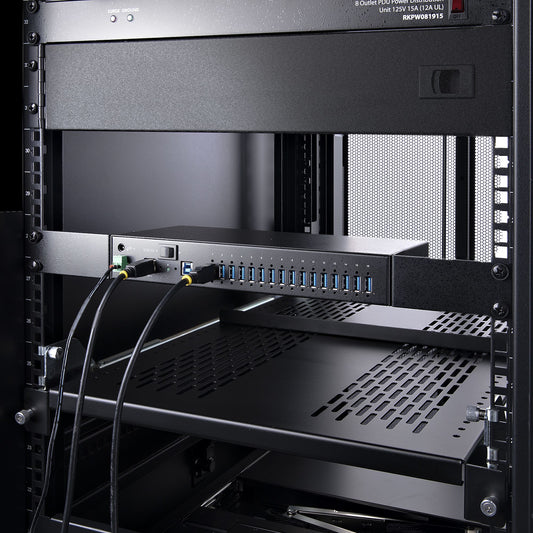 StarTech.com 16-Port Industrial USB 3.0 Hub 5Gbps, Metal, DIN/Surface/Rack
