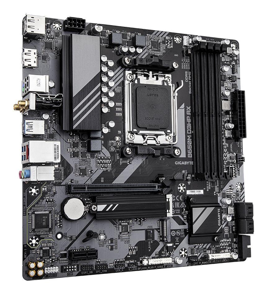 Gigabyte B650M D3HP AX Motherboard - AMD Ryzen 9000 Series CPUs, 5+2+2 Phases VRM