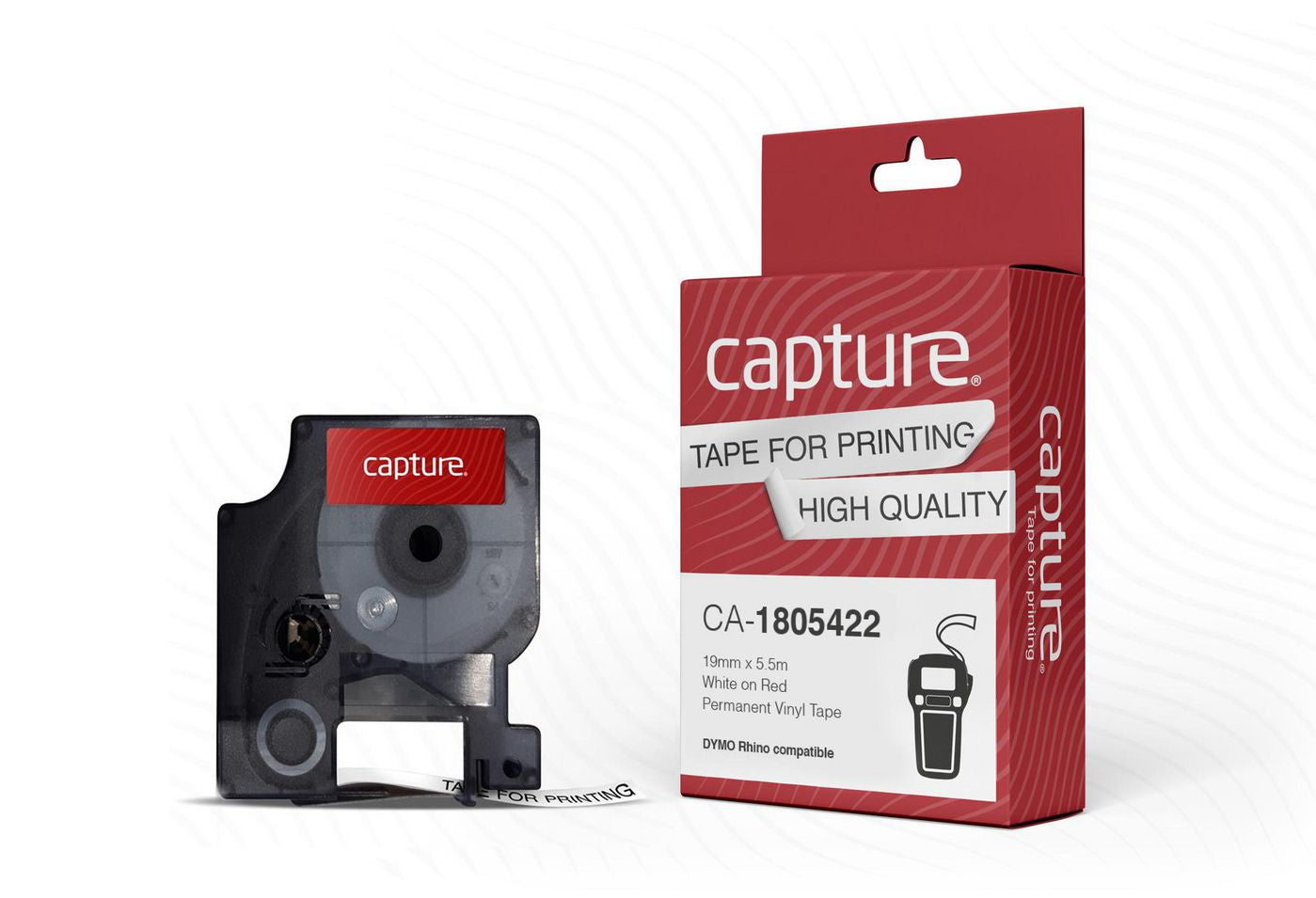 CAPTURE CA-1805422 label-making tape White on red Labels