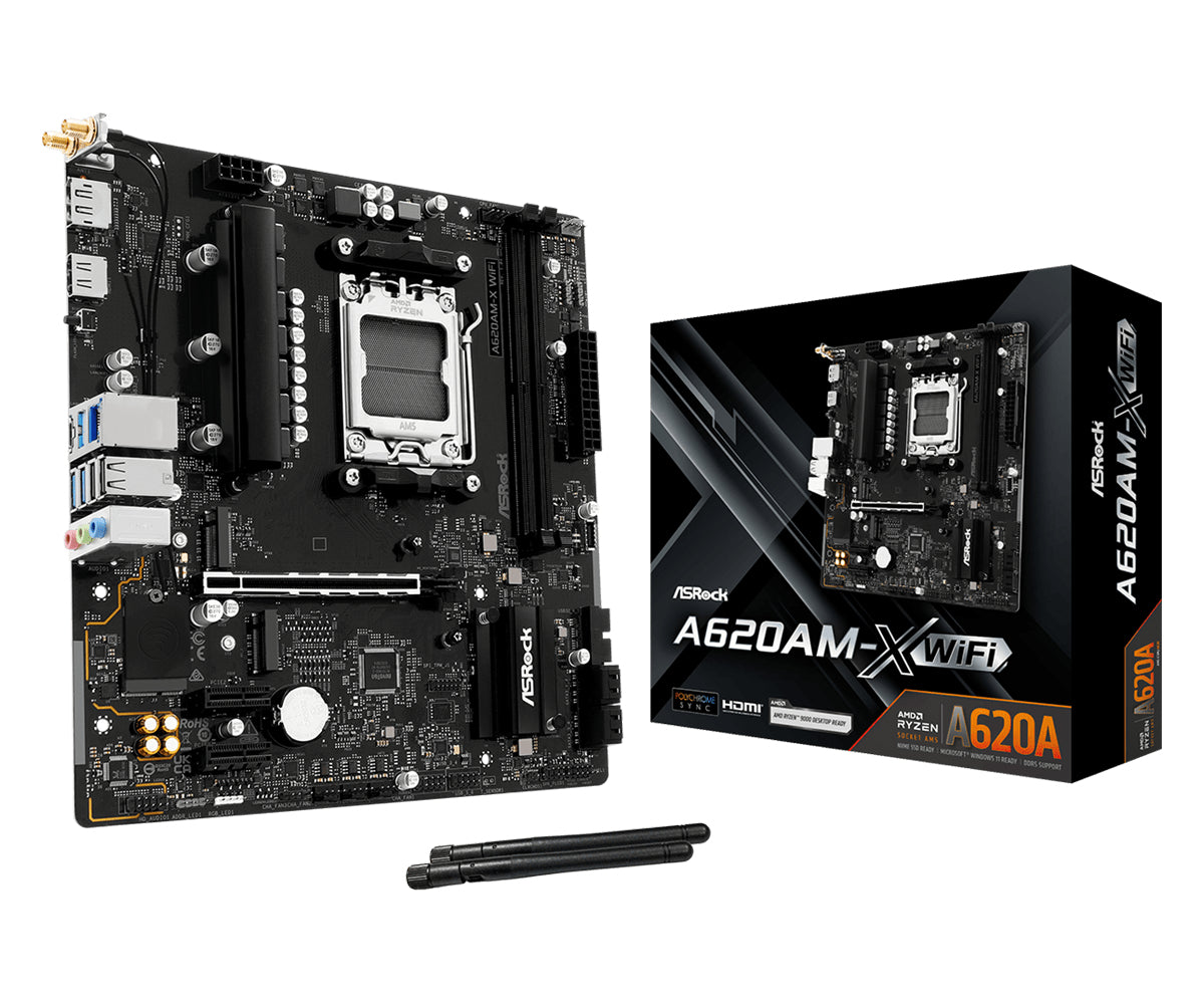 Asrock A620AM-X WiFi AMD A620A Socket AM5 micro ATX Motherboard