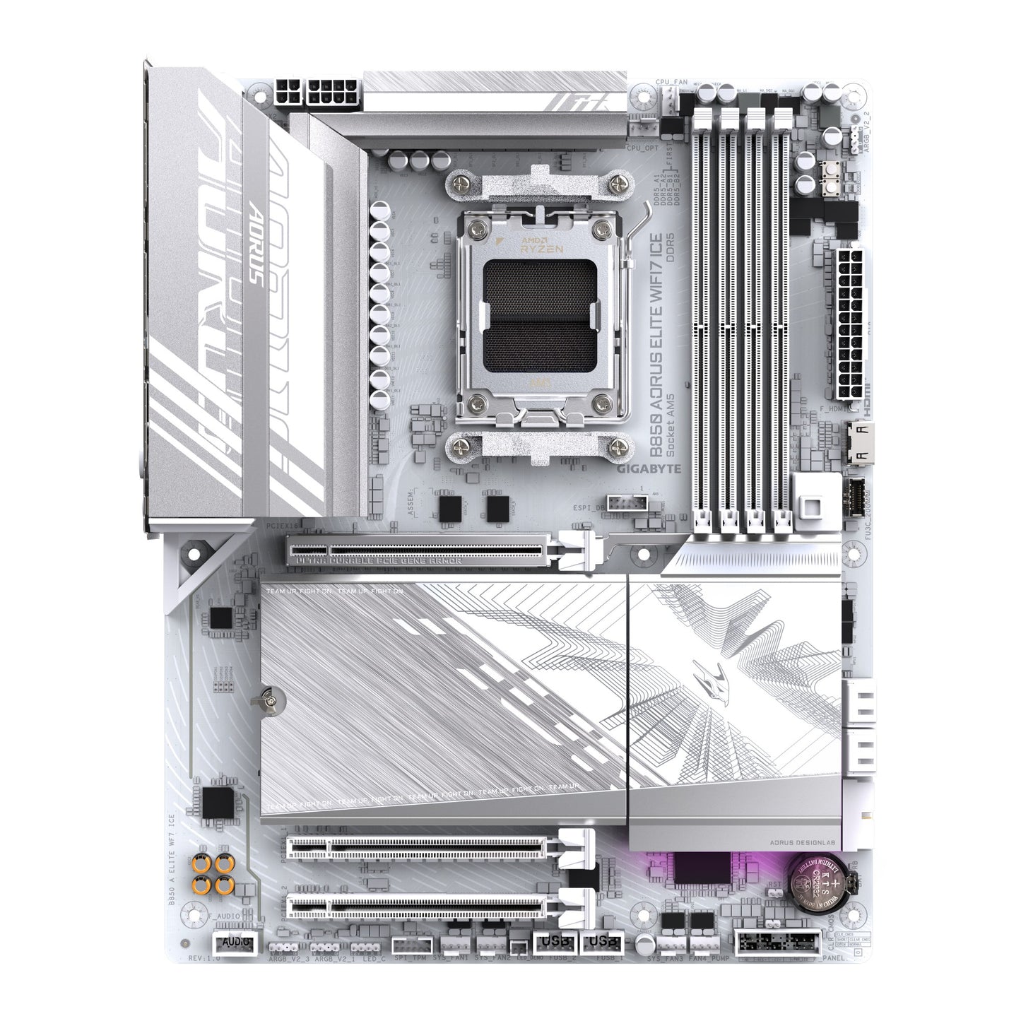 Gigabyte B850 AORUS ELITE WIFI7 ICE Motherboard - AMD Ryzen 9000 Series CPUs, 14+2+2