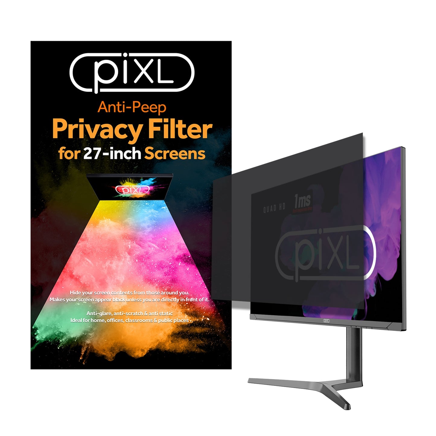 PIXL 27 Inch Monitor Privacy Screen Filter 68.6 cm (27") Frameless display privacy