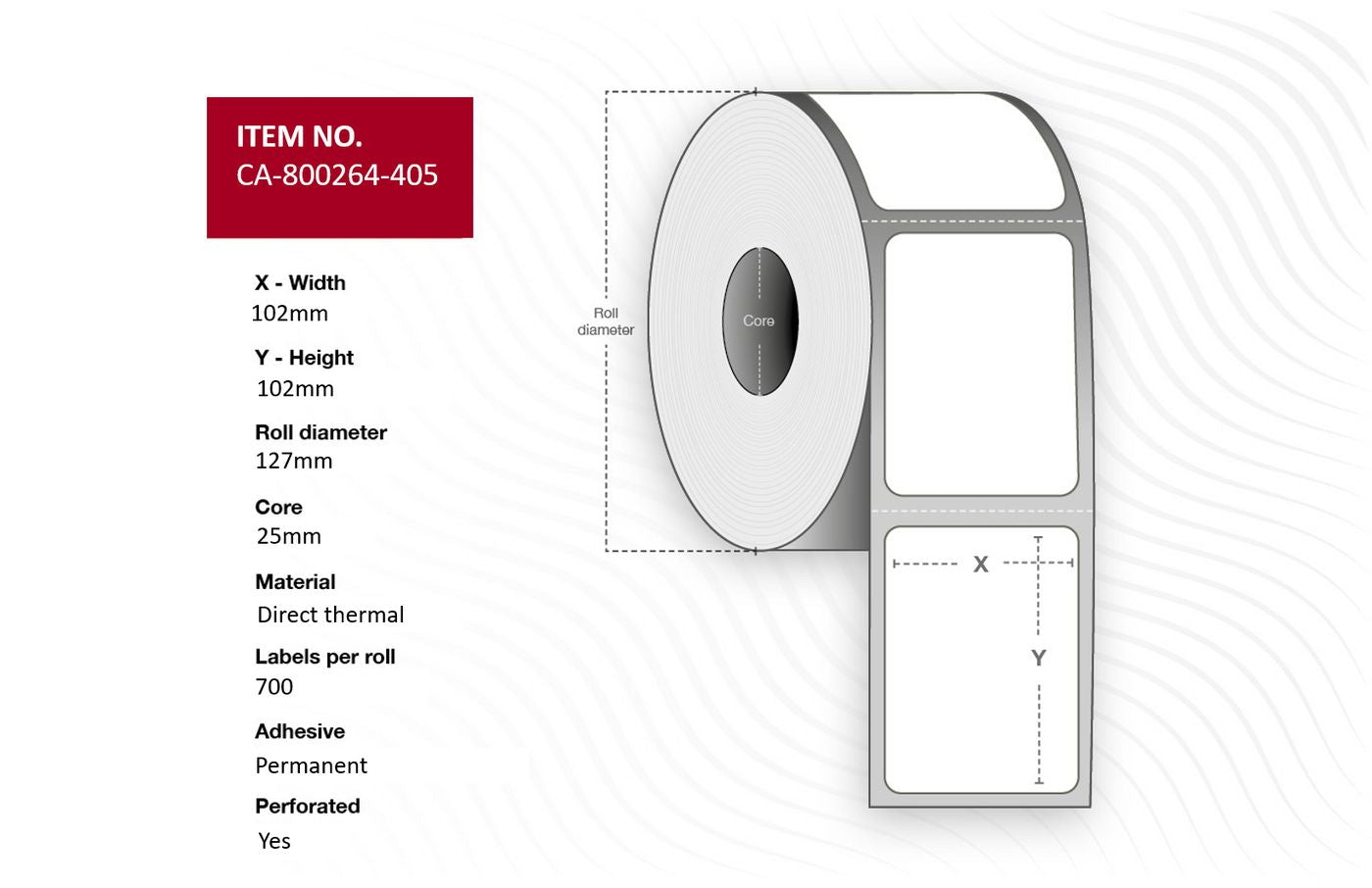 CAPTURE CA-800264-405 printer label White Labels