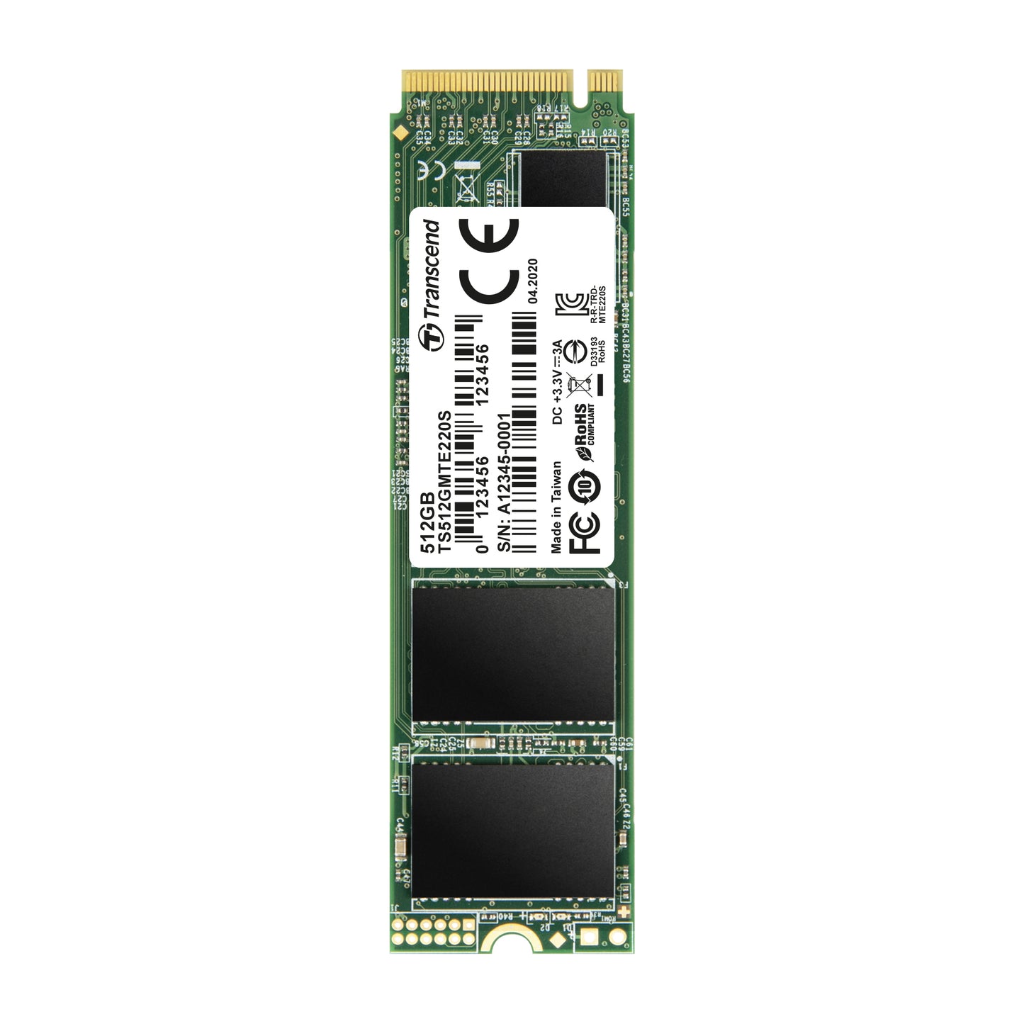 Transcend TS512GMTE220S 512GB M.2 NVMe PCIe Gen3 SSD
