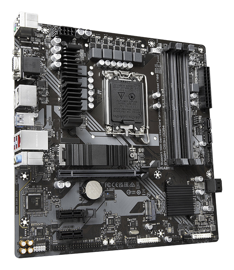 Gigabyte B760M DS3H DDR4 Motherboard - Supports Intel Core 14th Gen CPUs, 6+2+1