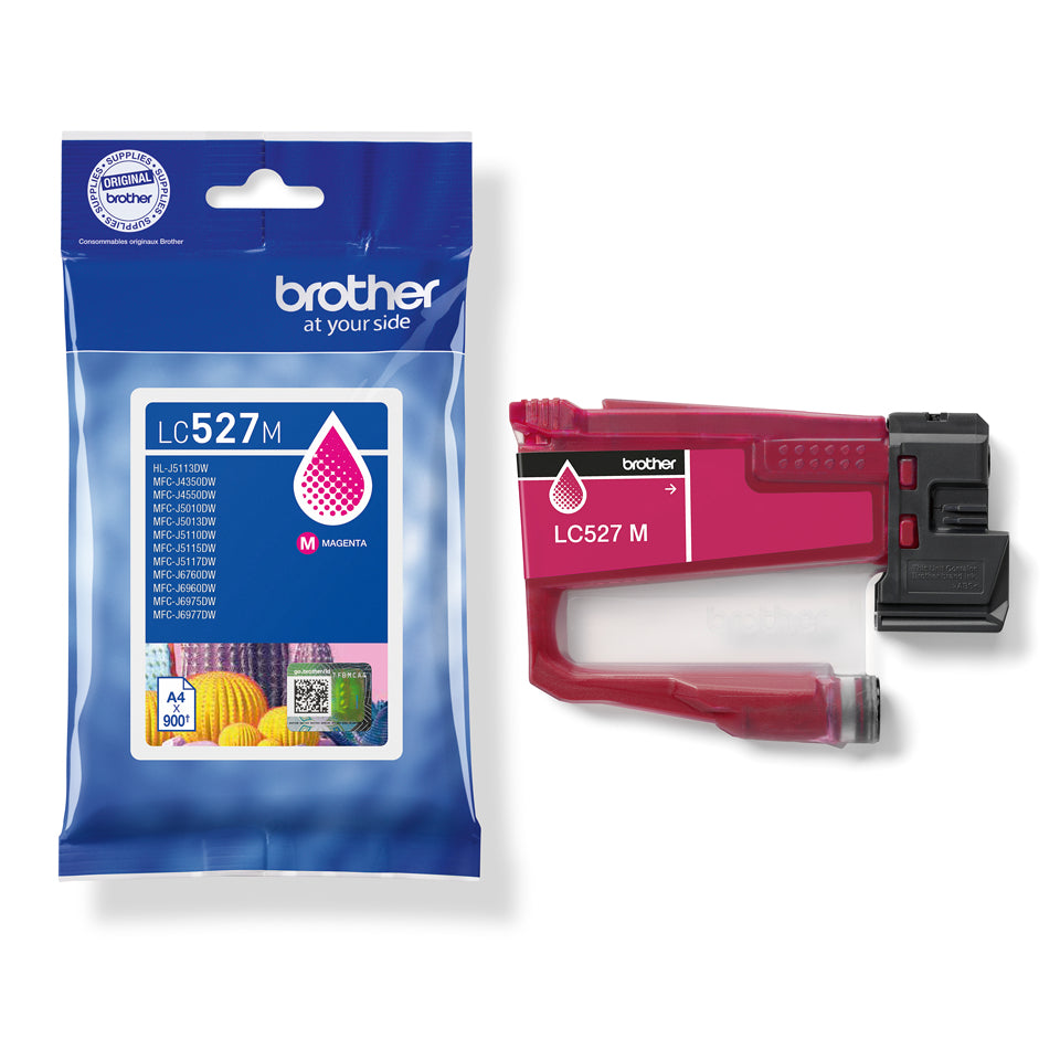 Brother LC-527M Magenta Ink Cartridge (900 pages, Brother MFC-J 4350)