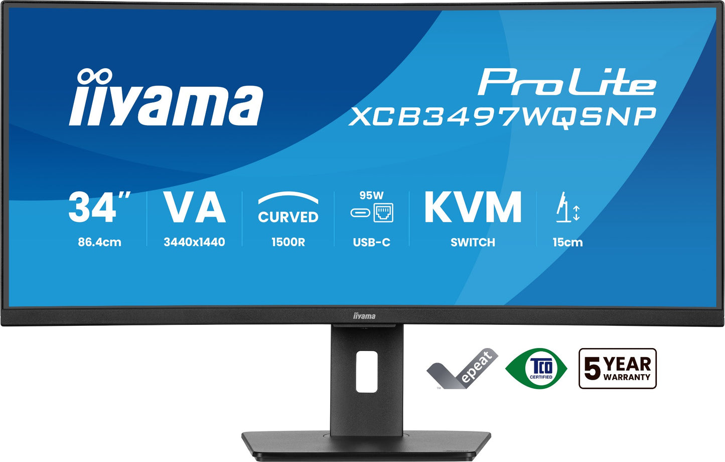 iiyama ProLite XCB3497WQSNP-B1 34" UWQHD VA 120Hz Curved Monitor