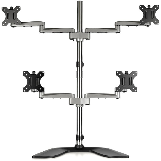 StarTech.com Desktop Quad Monitor Stand - Ergonomic VESA 4 Monitor Arm (2x2) up to Mount