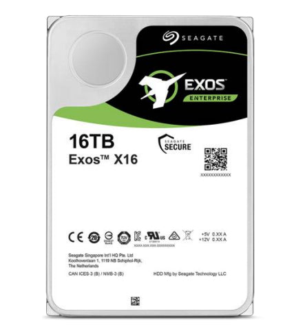 Seagate Exos X16 16TB 3.5" SATA 7200 RPM Enterprise HDD