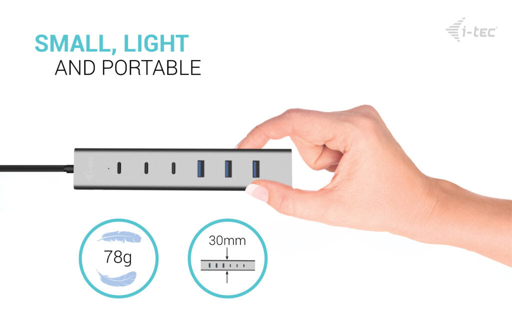 i-tec USB-C/USB-A Charging Metal HUB 7 port