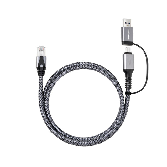 Microconnect CAT6 RJ45 FTP to USB A-C adapter cable, 5 meter network adapter