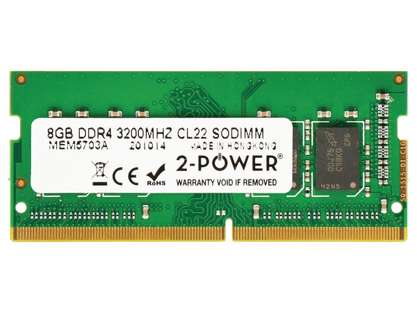 2-Power 8GB (1x8GB) DDR4 3200MT/s SO-DIMM Laptop RAM