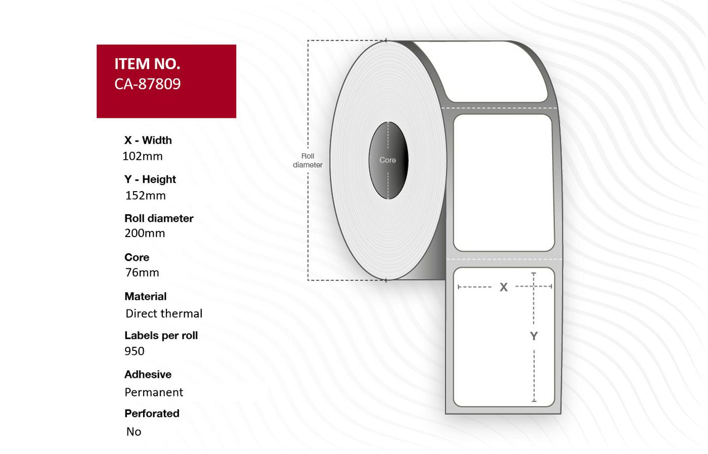 CAPTURE CA-87809 printer label White Labels