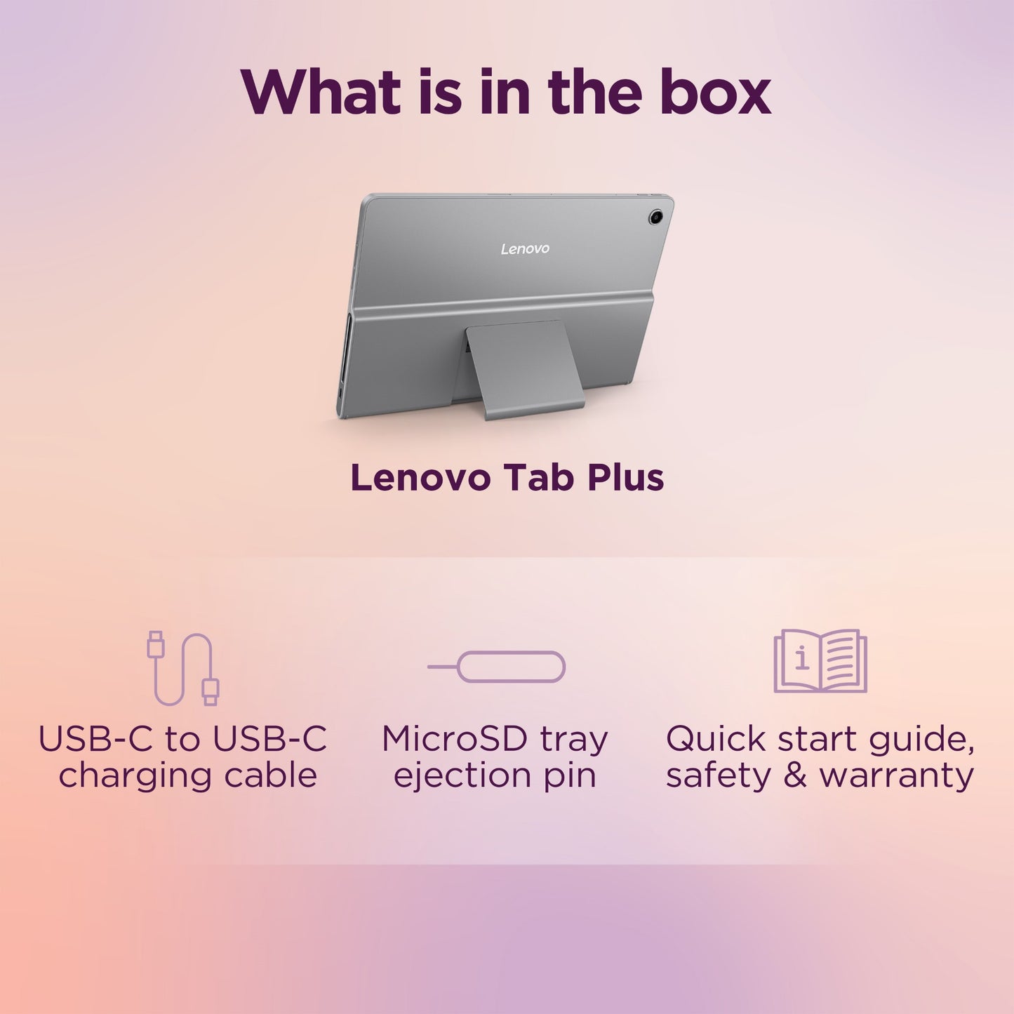 Lenovo Tab Plus 8GB 128GB EMMC Android, Luna Grey Mobile Computer