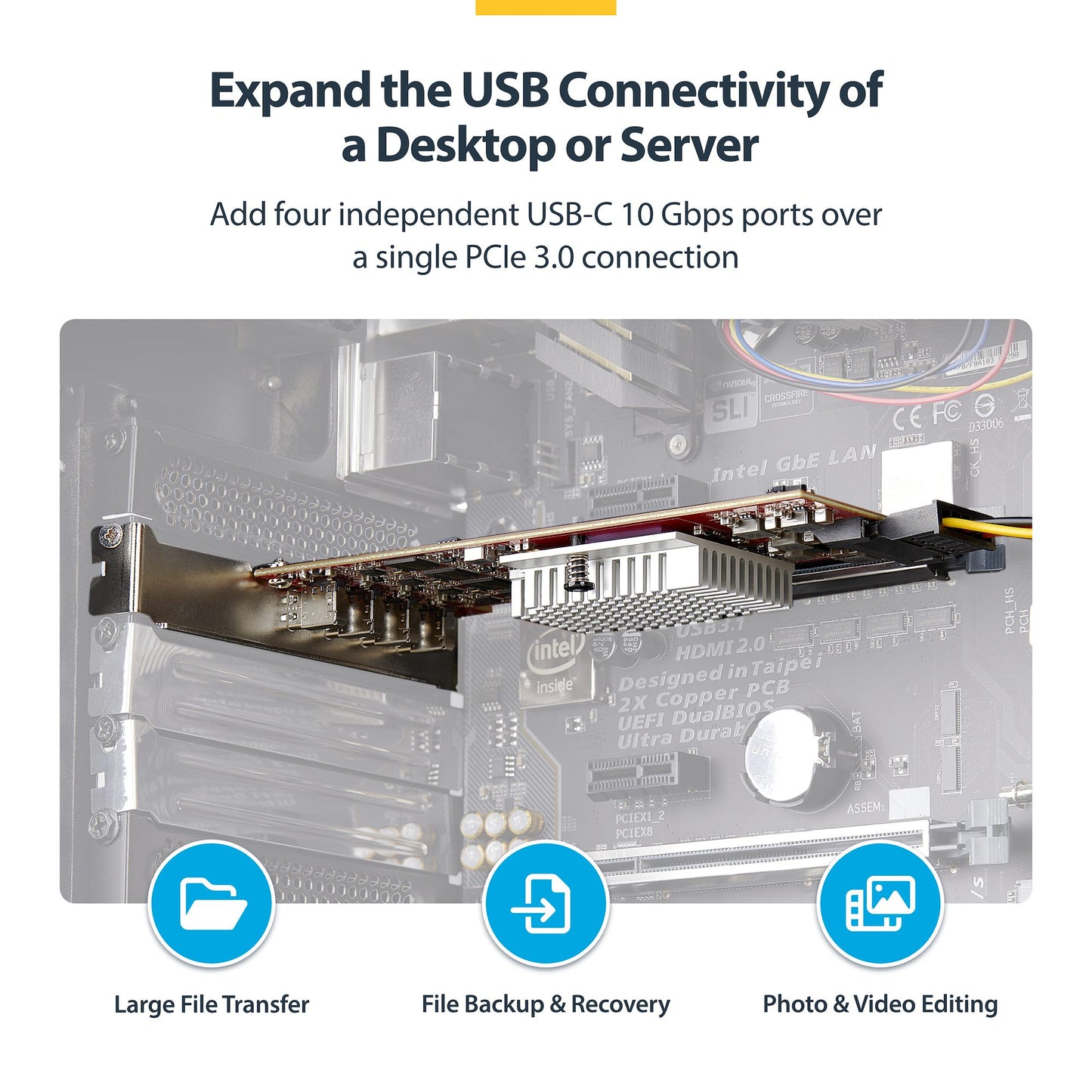 StarTech.com 4-Port USB Type-C PCIe Card, USB 3.2 10Gbps, USB-C PCI Express Hub