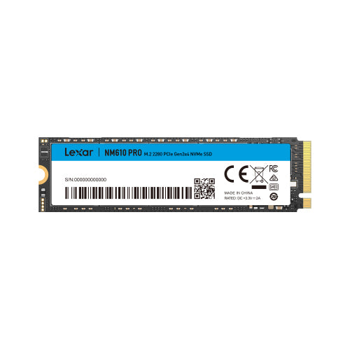 Lexar LNM610P500G-RNNNG 500GB M.2 NVMe PCIe Gen3 SSD
