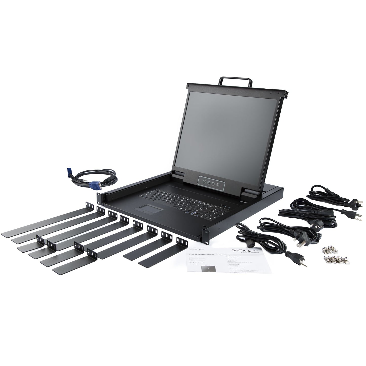 StarTech.com Rackmount KVM Console - Single Port VGA KVM with 17" LCD Monitor for