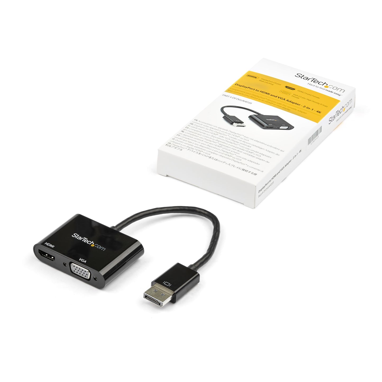 StarTech.com DisplayPort to HDMI VGA Adapter - DisplayPort 1.2 HBR2 to HDMI 2.0 (4K Cable