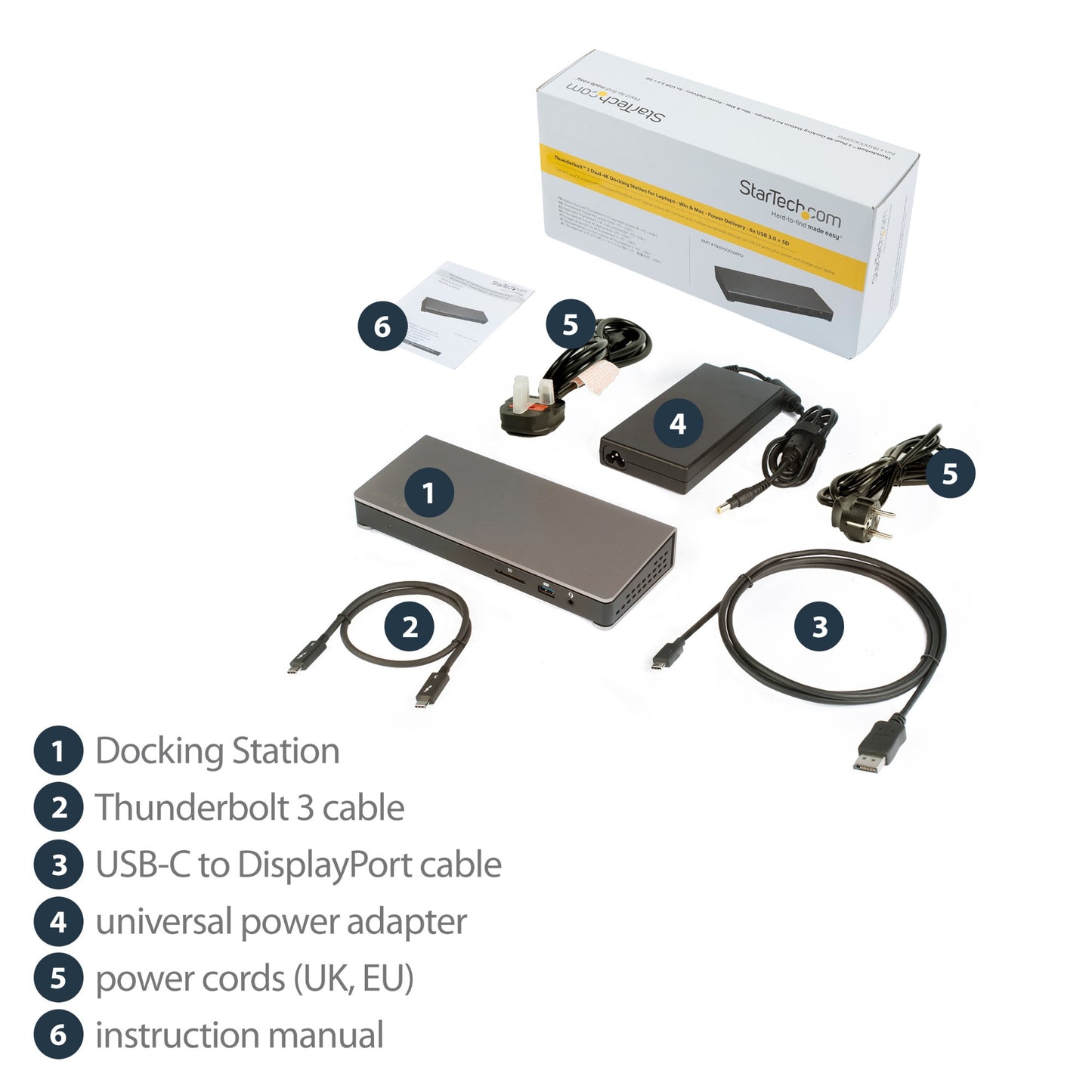 StarTech.com Monitor 60Hz TB3 Thunderbolt 3 Docking Station 85W