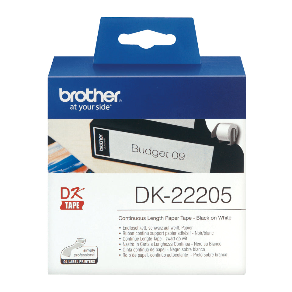 Brother DK-22205 DirectLabel Etikettes white 62mm x 30,48m for Brother P-Touch Labels