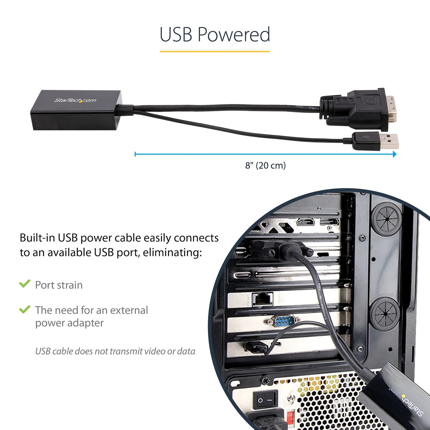 StarTech.com DVI to DisplayPort Adapter - USB Power - 1920 x 1200 - DVI to Cable