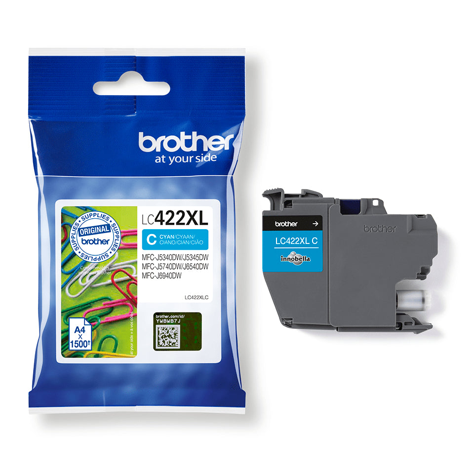 Brother LC-422XLC Cyan Ink Cartridge (1.5K pages, Brother MFC-J 5340)