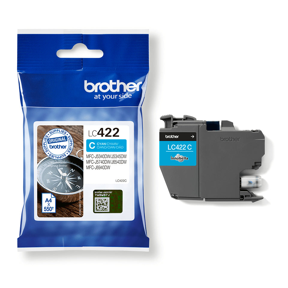 Brother LC-422C Cyan Ink Cartridge (550 pages, Brother MFC-J 5340)