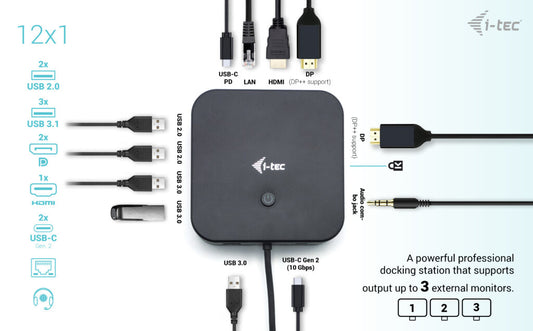 i-tec Power Delivery W USB-C Docking Station 100W
