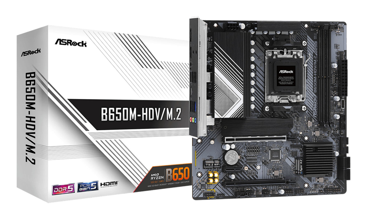 Asrock B650M-HDV/M.2 AMD B650 Socket AM5 micro ATX Motherboard