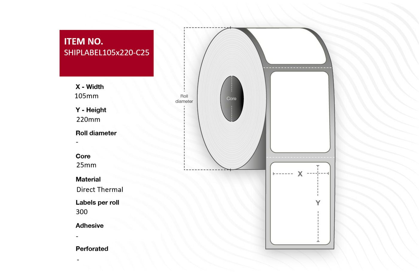 CAPTURE SHIPLABEL105X220-C25 printer label White Labels