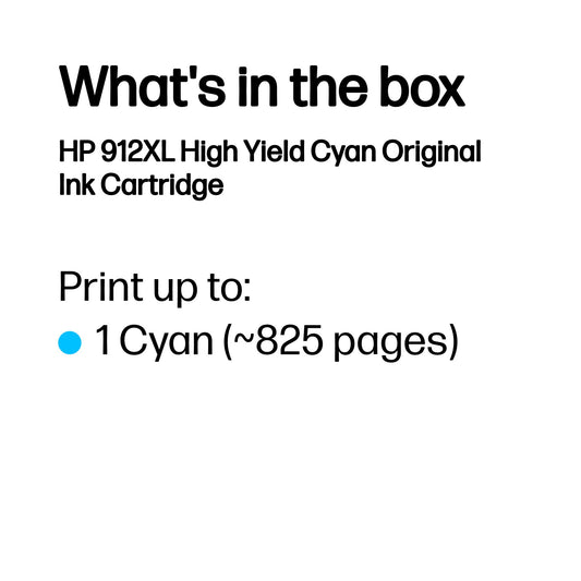 HP 3YL81AE/912XL Cyan Ink Cartridge (825 pages)