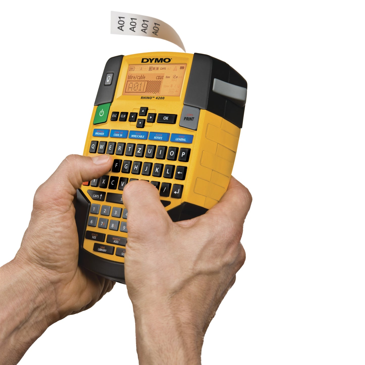 DYMO RHINO 4200 Industrial Label Maker Kit Case | QWERTZ Keyboard & Time-Saving Hot Label Printer
