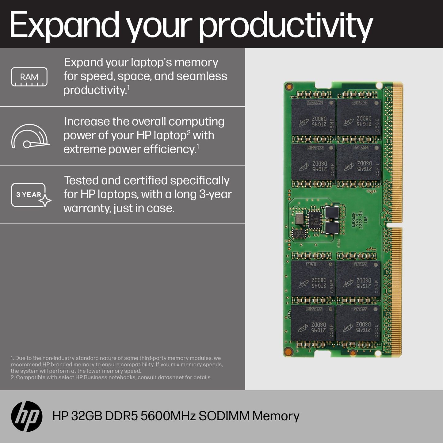 HP 32GB DDR5 5600MT/s SO-DIMM Laptop RAM