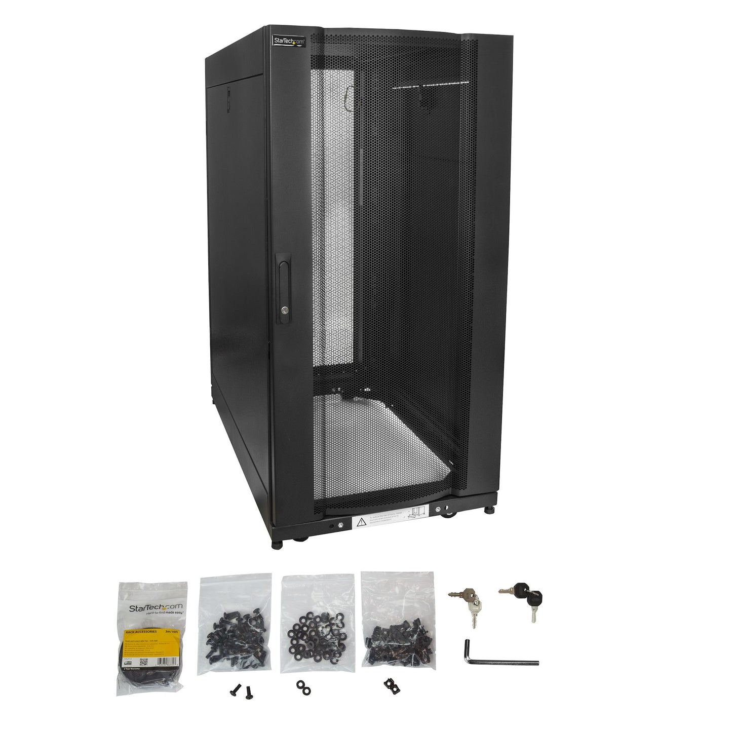 StarTech.com 25U Enterprise-Grade Server Rack Cabinet Kit, 19in Enclosed 4-Post Rack